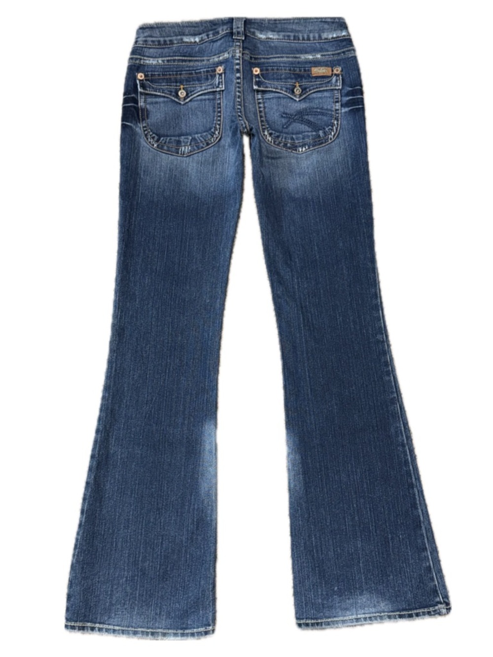 Women's Silver Low Rise Flared Jeans